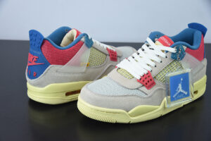 0H7G4 Union LA x Air Jordan 4 Retro "Off Noir" AJ4 4 Pink Red Blue 4 Culture Basketball Shoes DC9533-800