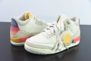 CBJ81354765 AJ 3 Retro x J Balvin Collaboration White Blue Red Retro Basketball Shoes FN0344 901