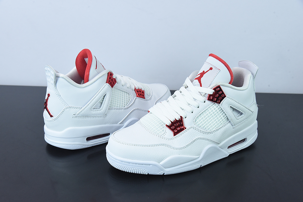 10H3G4 Cost Effective Version AJ4 Red Metallic White Red Jordan 4 Red CT8527-112