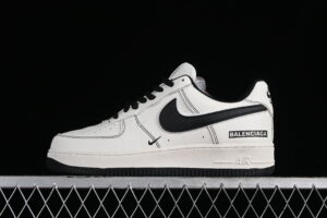 Balenciaga x Nike Air Force 1'07 Low Collaboration Cream Black Air Force 1 Low Top Casual Version FR0538-090