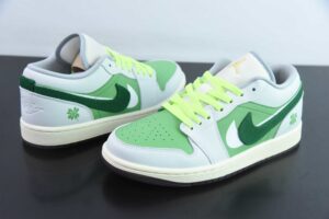 1KAJQ75738238 Air Jordan 1 Low Air Jordan 1 Jordan 1 White Green Low Top Retro Basketball Shoes FZ5046-041
