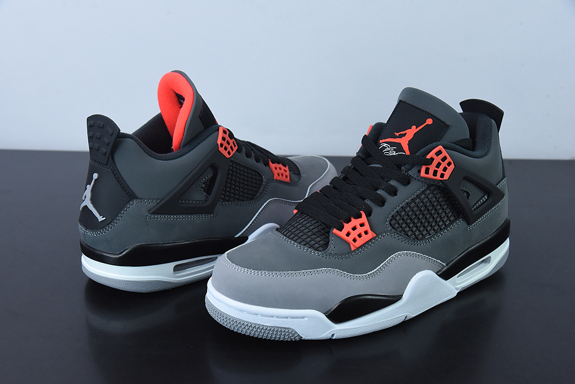 D0F1S5 AJ4 Infrared AJ4 Black Grey Red Red Basketball Shoes DH6927-061