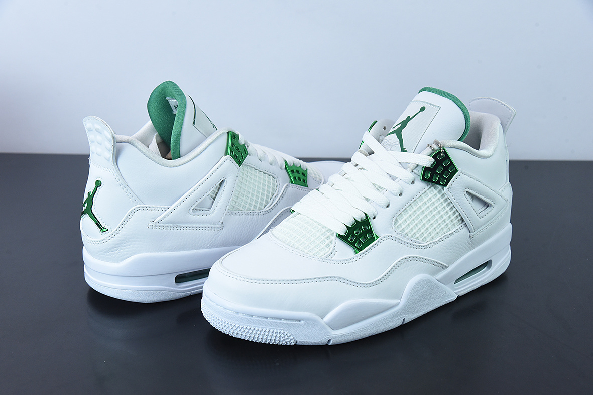 D0F1S5 AJ4 Retro " Green Metallic " AJ4 4 White Green Culture Basketball Shoes CT8527-113