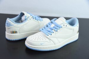 AFWJ93565242 Travis Scott x FDxNike Air Jordan 1 OG SP G Collaboration Blue Cream White Low Top Skate Shoes DM6688-608