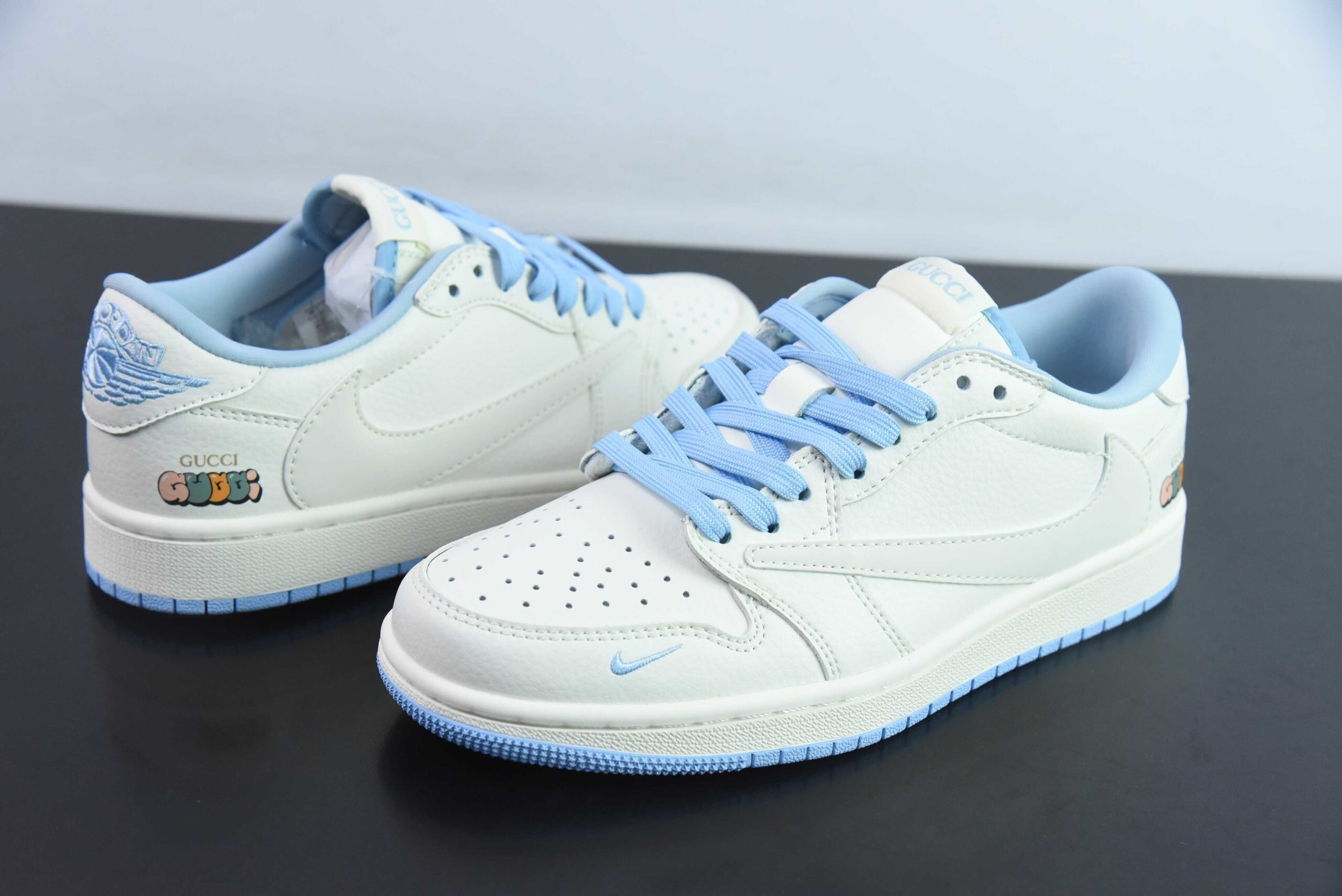 AFWJ93565242 Travis Scott x FDxNike Air Jordan 1 OG SP G Collaboration Blue Cream White Low Top Skate Shoes DM6688-608