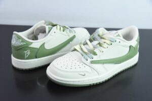 AFWJ93565242Travis Scott x FDxNike Air Jordan 1 OG SP G Collaboration Cream White Green Low Top Skate Shoes DM7866-019