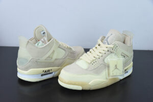 D0F3S5 OW x AJ4 Retro"Cream/Sail"OW Collaboration White CV9388-100