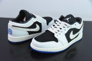 BAJS35471131 Nike Air Jordan 1 "Quai 54" Black White Blue Low Top HQ0764 001
