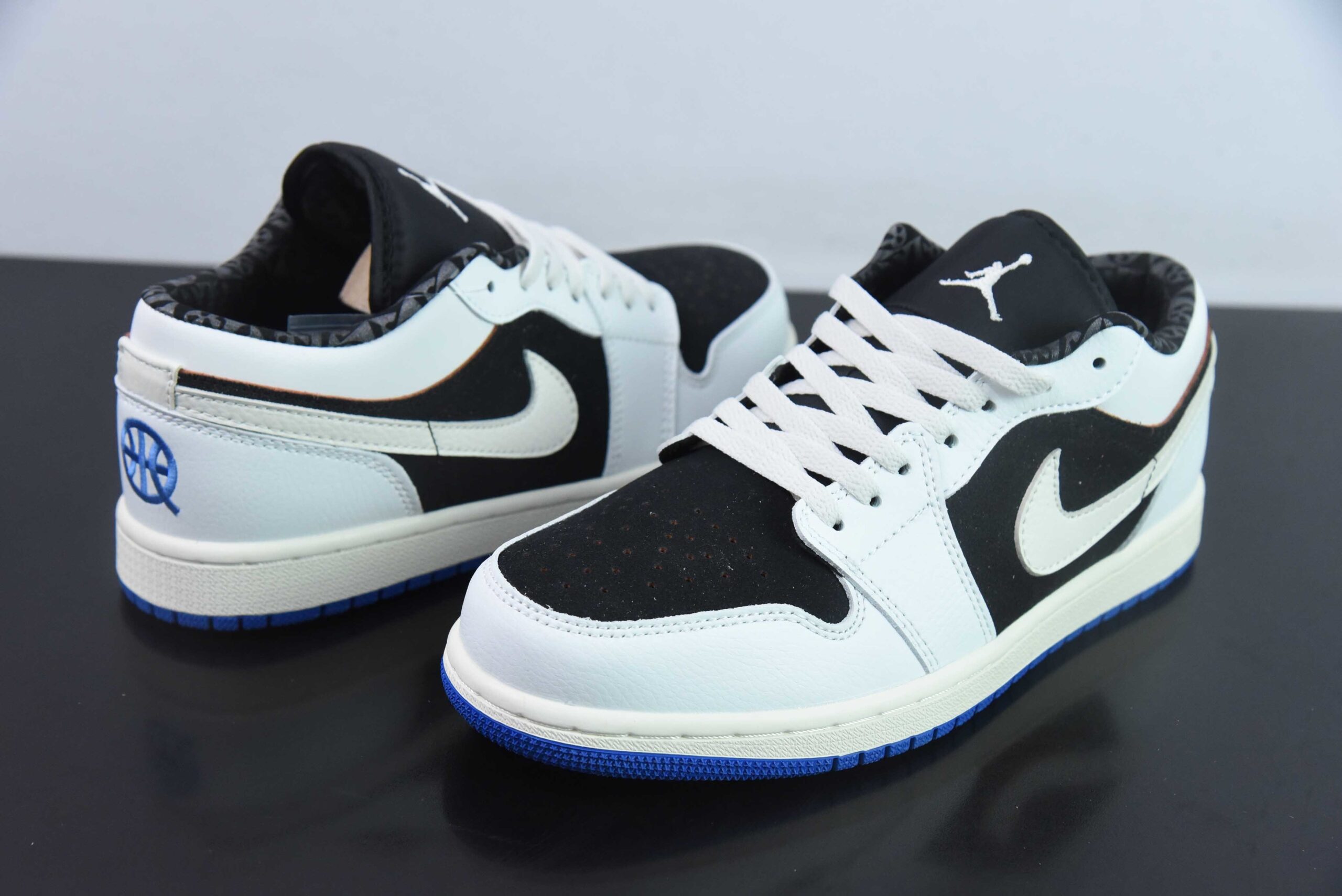 BAJS35471131 Nike Air Jordan 1 "Quai 54" Black White Blue Low Top HQ0764 001