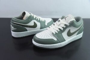 BAJX53568934 Air Jordan 1 Jordan 1 Cream White Green Culture Casual Skate Shoes 553558-300