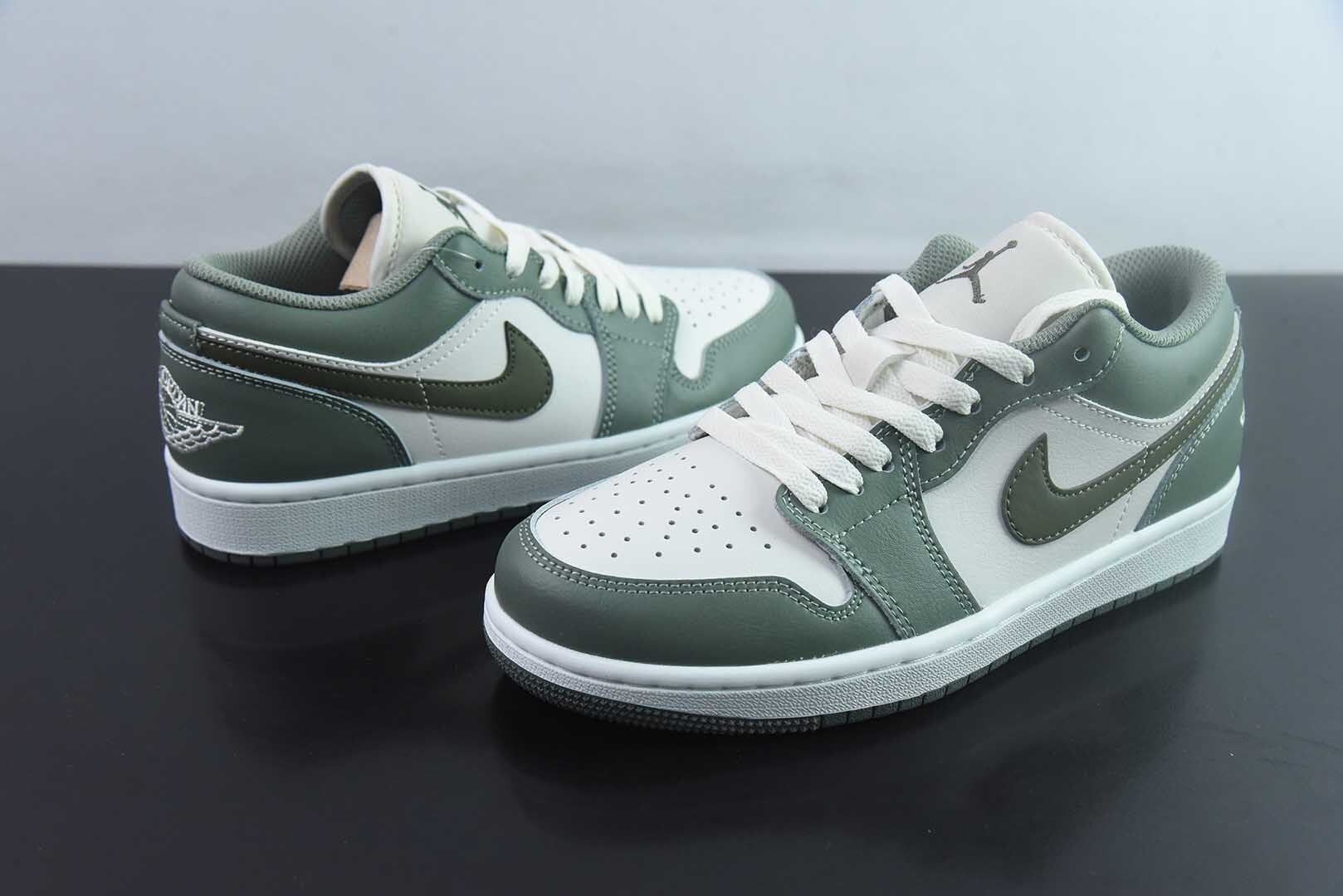 BAJX53568934 Air Jordan 1 Jordan 1 Cream White Green Culture Casual Skate Shoes 553558-300
