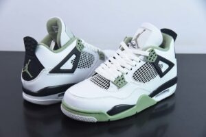GPYJ55244152C AJ 4 Oil Green AJ4 Jordan 4 Basketball Shoes / White Green Black AQ9129-103