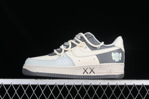 Kaws x Nike Air Force 1'07 Low Cream Grey Blue Air Force 1 Low Top Casual Skate Shoes Custom KS6869-555