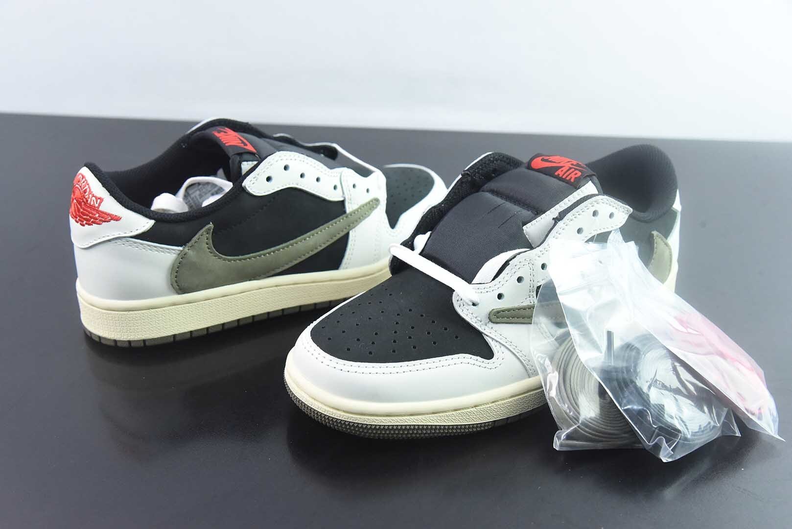 BLN75160145 Travis Scott x Nike Air Jordan 1 Black Green Air Jordan 1 Reverse Swoosh DZ4137 106