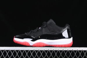 F Version Air Jordan 11 Low Bred Air Jordan 11 Jordan 11 Black Red Authentic Label Low Top Basketball Shoes FV5104-006