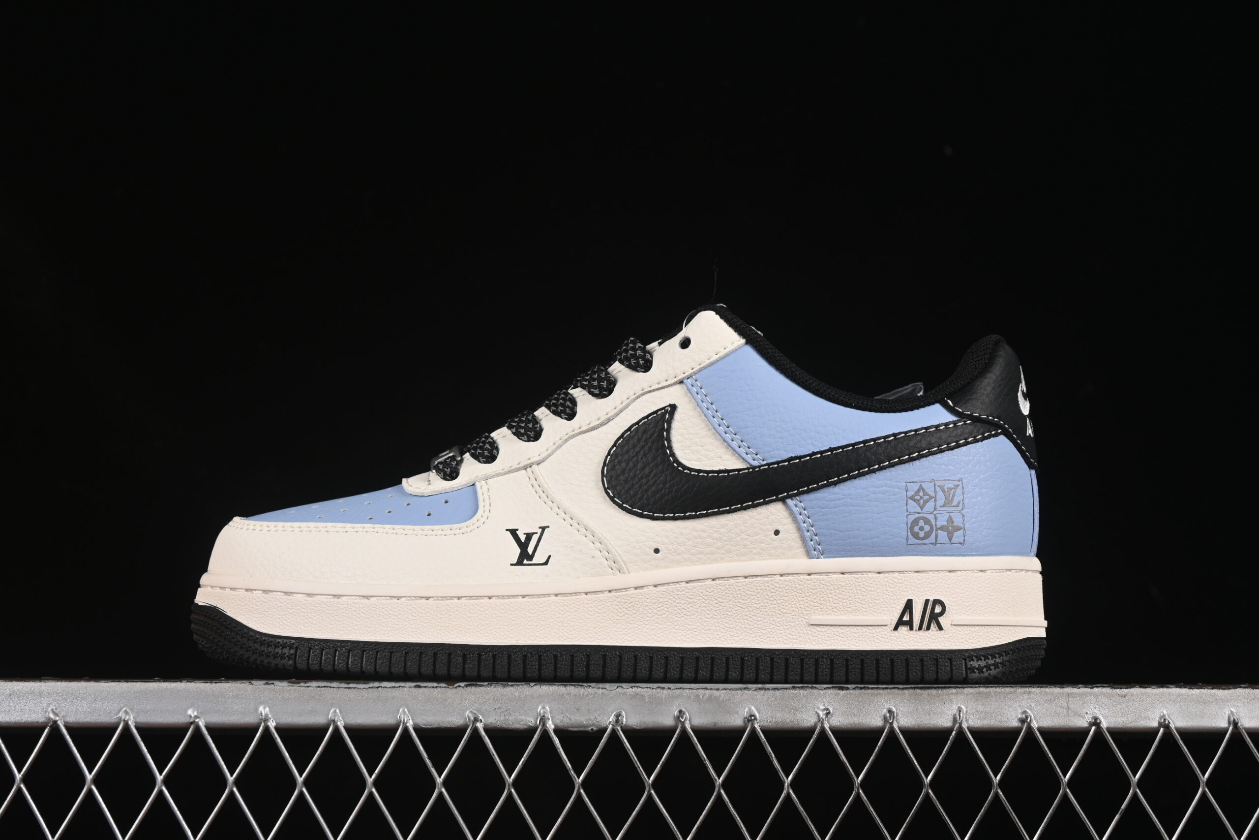 Nike Air Air Force 1'07 Low LV Collaboration Black Blue Air Force 1 Low Top Casual Skate Shoes JJ2508-712