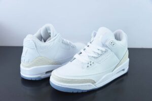 VDE41596849B AJ 3 Retro"Pure White" Jordan AJ3 Mid Top Retro Casual Sports Culture Basketball Shoes White White 136064-111