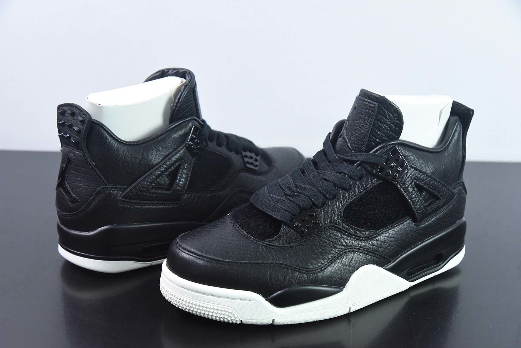 LDR80019460 AJ 4 Retro Premium " Pony Hair Black " Black White Black 819139 010