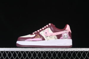 Nike Air Force 1'07 Low "Berry Red" Red Air Force 1 Low Top Casual Sports Skate Shoes Graffiti Hand Painted FD9925-611