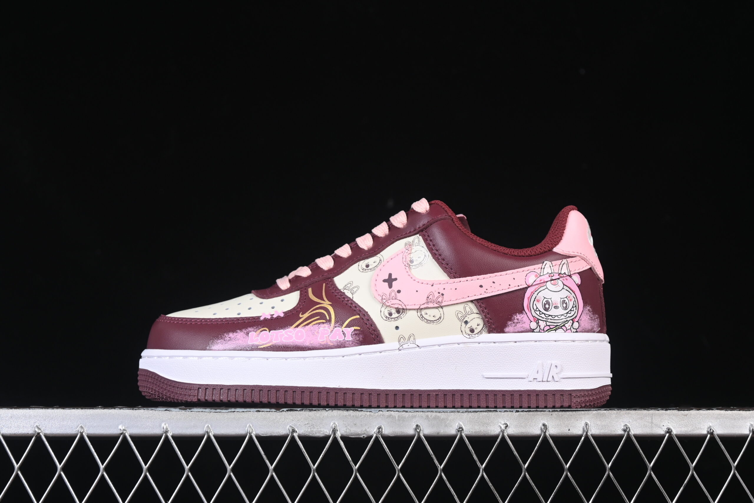 Nike Air Force 1'07 Low "Berry Red" Red Air Force 1 Low Top Casual Sports Skate Shoes Graffiti Hand Painted FD9925-611