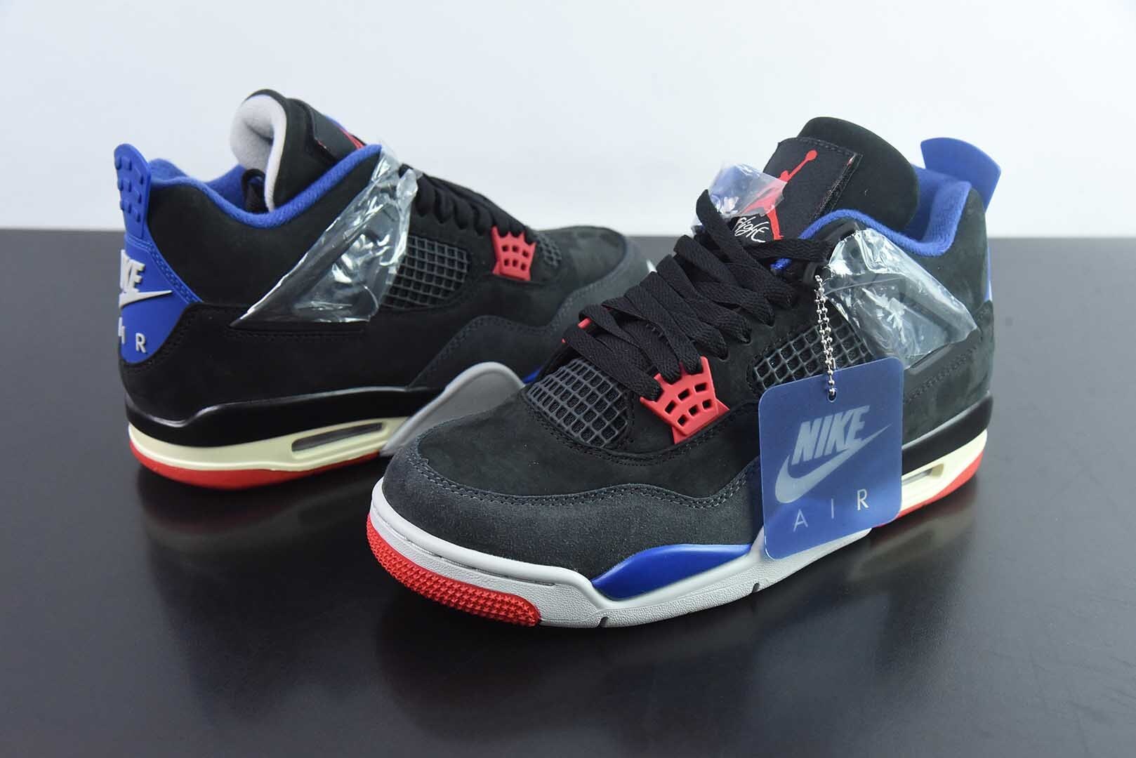 OHFC50118365 OG Version AJ4 Retro "Lase" 4 Black Grey Blue Colorway FV5029-003