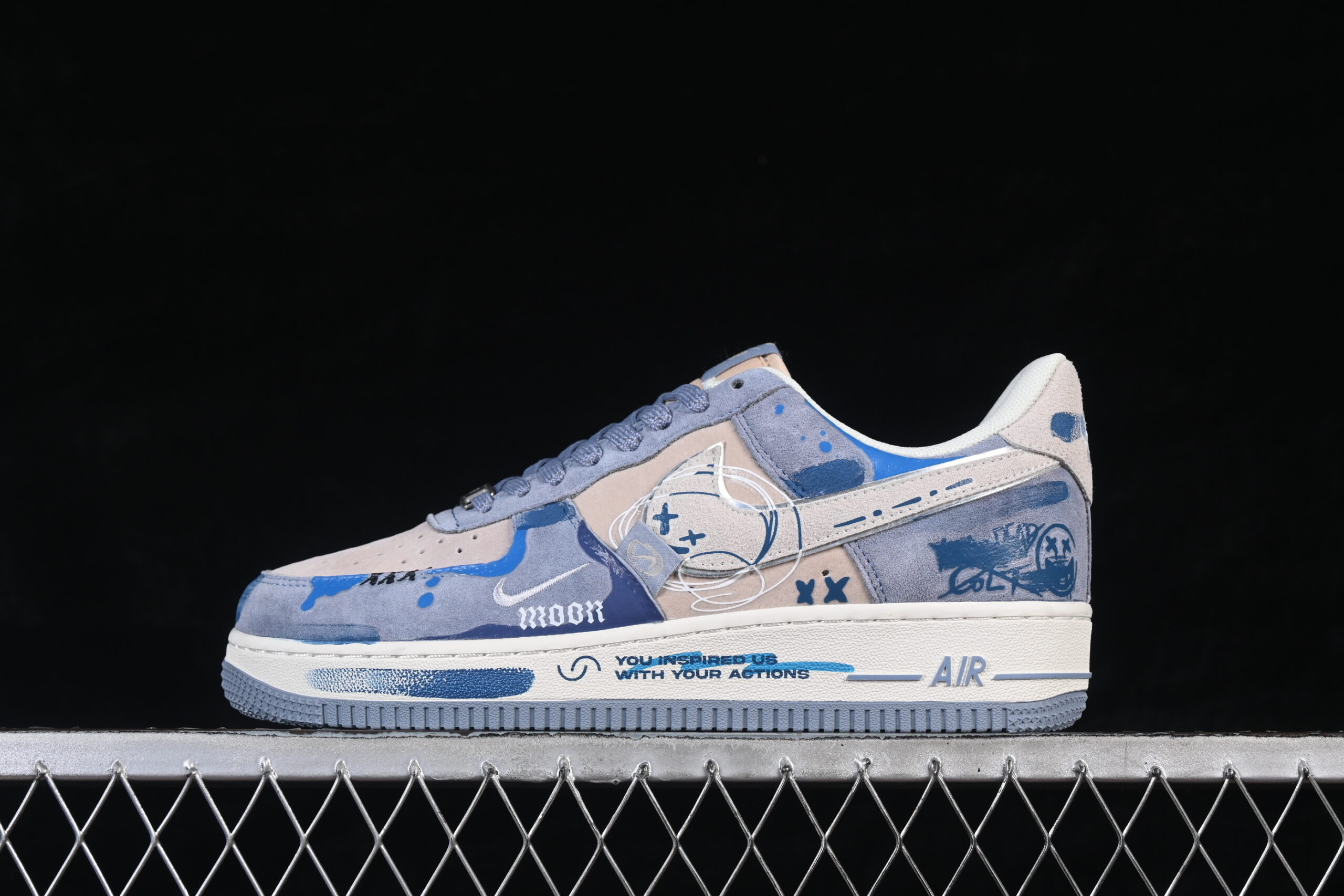 Nike Air Force 1'07 Low "Emotional Sketch" Air Force 1 Low Top Casual Skate Shoes Graffiti Hand Painted CD1212-111