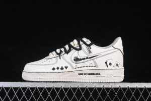 Nike Air Force 1'07 Low "God OF Gamblers" Air Force 1 Low Top Casual Skate Shoes 315122-313 Graffiti Hand Painted