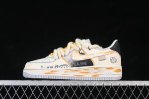 Nike Air Force 1'07 Low "Graffiti White Paper" White Low Top Casual Skate Shoes Hand Painted DB3301-101