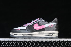 Nike Air Force 1'07 Low "Gray-Pink Lucky Charm" Grey Pink Air Force 1 Low Top Casual Skate Shoes Graffiti Hand Painted YD2425-880