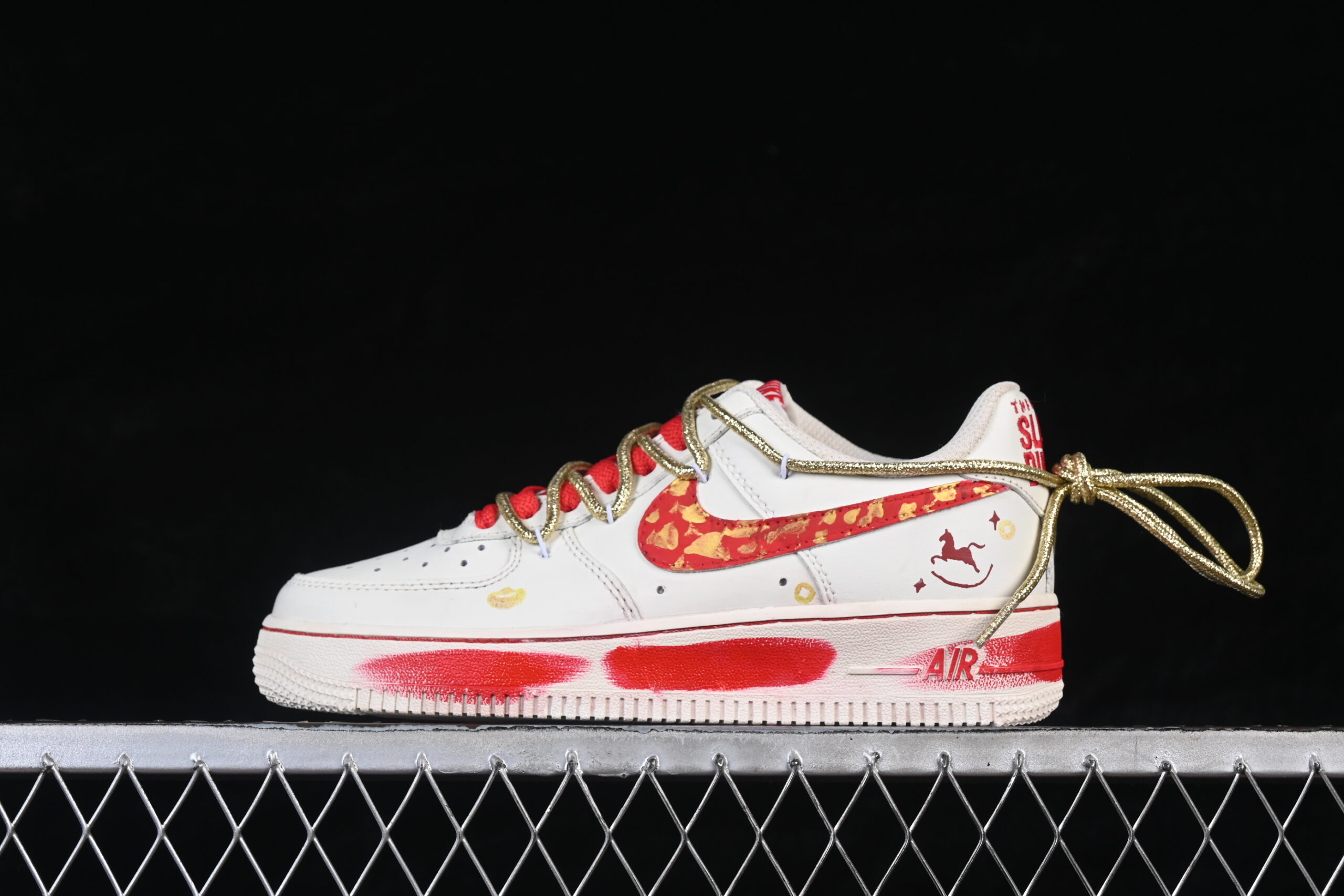 Nike Air Force 1'07 Low "Lucky Steed Traces" Limited Air Force 1 Low Top Casual Skate Shoes Year of the Horse Graffiti Hand Painted SD2023-402