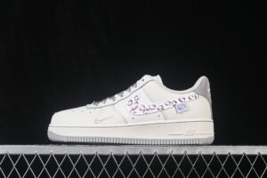 Nike Air Force 1'07 Low "Milk Grey Leopard" Grey Air Force 1 Low Top Casual Skate Shoes Graffiti Hand Painted FB1839-323