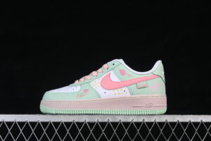 Nike Air Force 1'07 Low "Mint & Pink Sweetheart" Pink Air Force 1 Low Top Casual Skate Shoes Graffiti Hand Painted DB3301-909