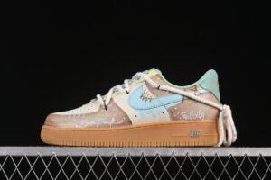 Nike Air Force 1'07 Low "Mint Bubble" Air Force 1 Low Top Casual Skate Shoes Graffiti Hand Painted XC2351-505