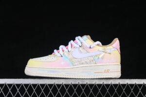 Nike Air Force 1'07 Low "Mist Island Starlight" Air Force 1 Low Top Casual Skate Shoes Graffiti Hand Painted FJ7740-120