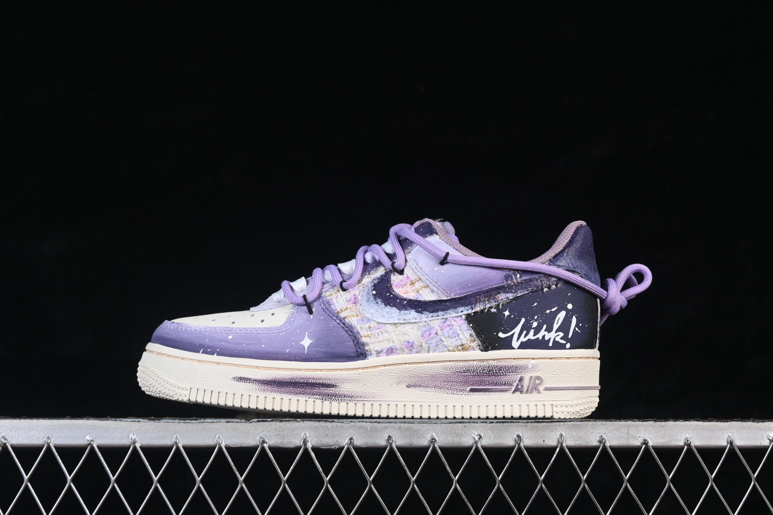 Nike Air Force 1'07 Low "Misty Purple Graffiti" Purple Air Force 1 Low Top Casual Skate Shoes Hand Painted FJ7740-190