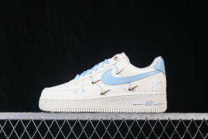 Nike Air Force 1'07 Low "Ocean Blue" Blue Air Force 1 Low Top Casual Skate Shoes Graffiti Hand Painted FV3654-311