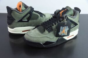 VIP73021359 UNDEFEATED x AJ4 Non Slip Wear Resistant Mid Top Basketball Shoes Green Black IB1519-200