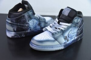 Custom FAJK17730935 Air Jordan 1 MID Air Jordan 1 Jordan 1 Black Mid Top Retro Basketball Shoes 554724-078