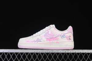 Nike Air Force 1'07 Low "Purple Pink Sweet Painting" Purple Pink Air Force 1 Low Top Casual Skate Shoes Graffiti Hand Painted FB1839-122