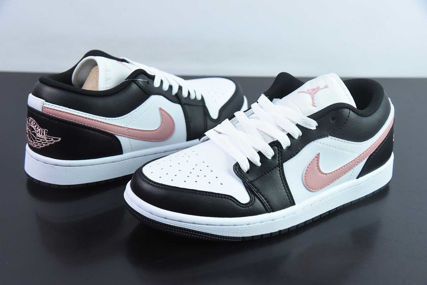 FAJZ43771534 Nike Air Jordan 1 Jordan 1 Black White Pink Colorway Low Top Basketball Shoes 553558 165