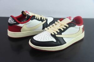 FBG63075534 Travis Scott x Air Jordan 1 OG SP TS Collaboration 10.0 White Red Yellow Reverse Swoosh Low Top DM7866-106