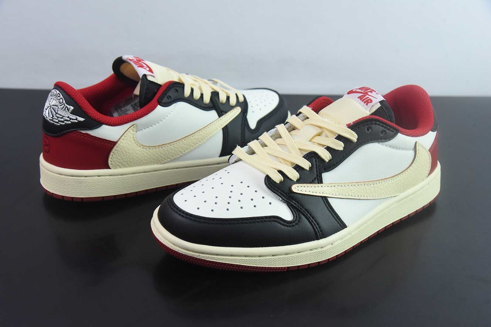 FBG63075534 Travis Scott x Air Jordan 1 OG SP TS Collaboration 10.0 White Red Yellow Reverse Swoosh Low Top DM7866-106