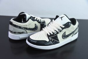 FLT95853541 Nike Air Jordan 1 Low Top - Black White 553558-132