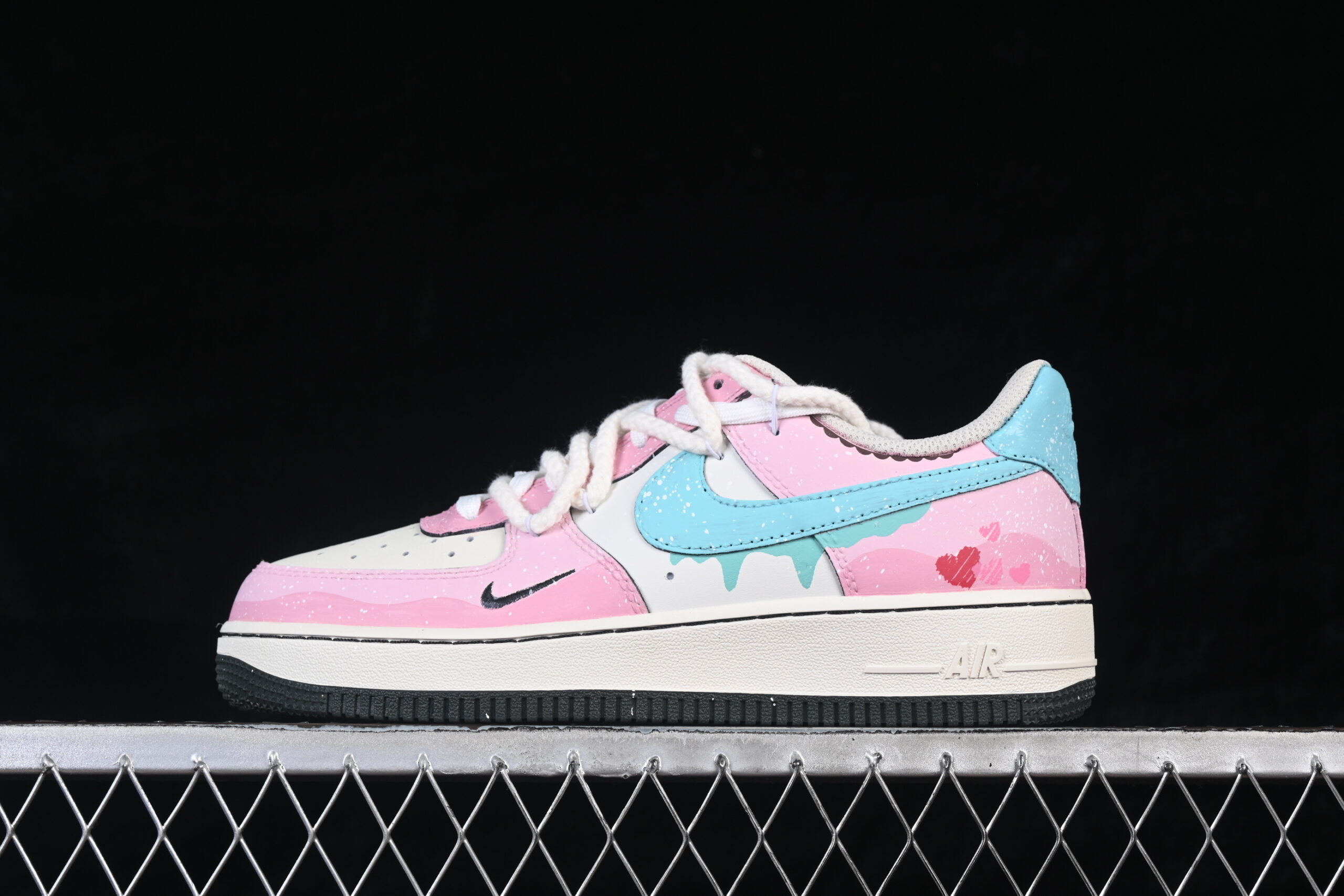 Nike Air Force 1'07 Low "Sweetheart Cream" Air Force 1 Low Top Casual Skate Shoes Graffiti Hand Painted FB1839-919