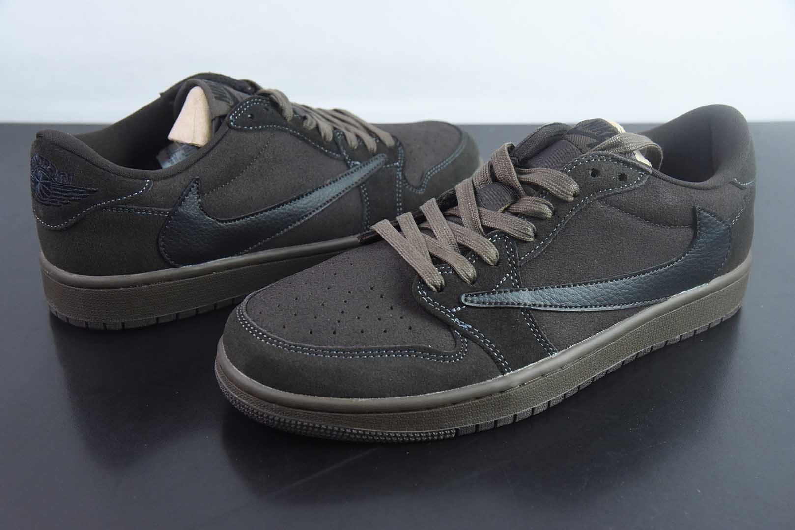 GAJA33307539 Travis Scott x Air Jordan 1 OG Reverse Swoosh Low Top Black DM7866-202