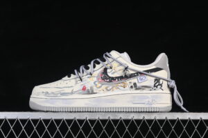 Nike Air Force 1'07 Low "Unbridled Steed" Air Force 1 Low Top Casual Skate Shoes Graffiti Hand Painted FB1839-313