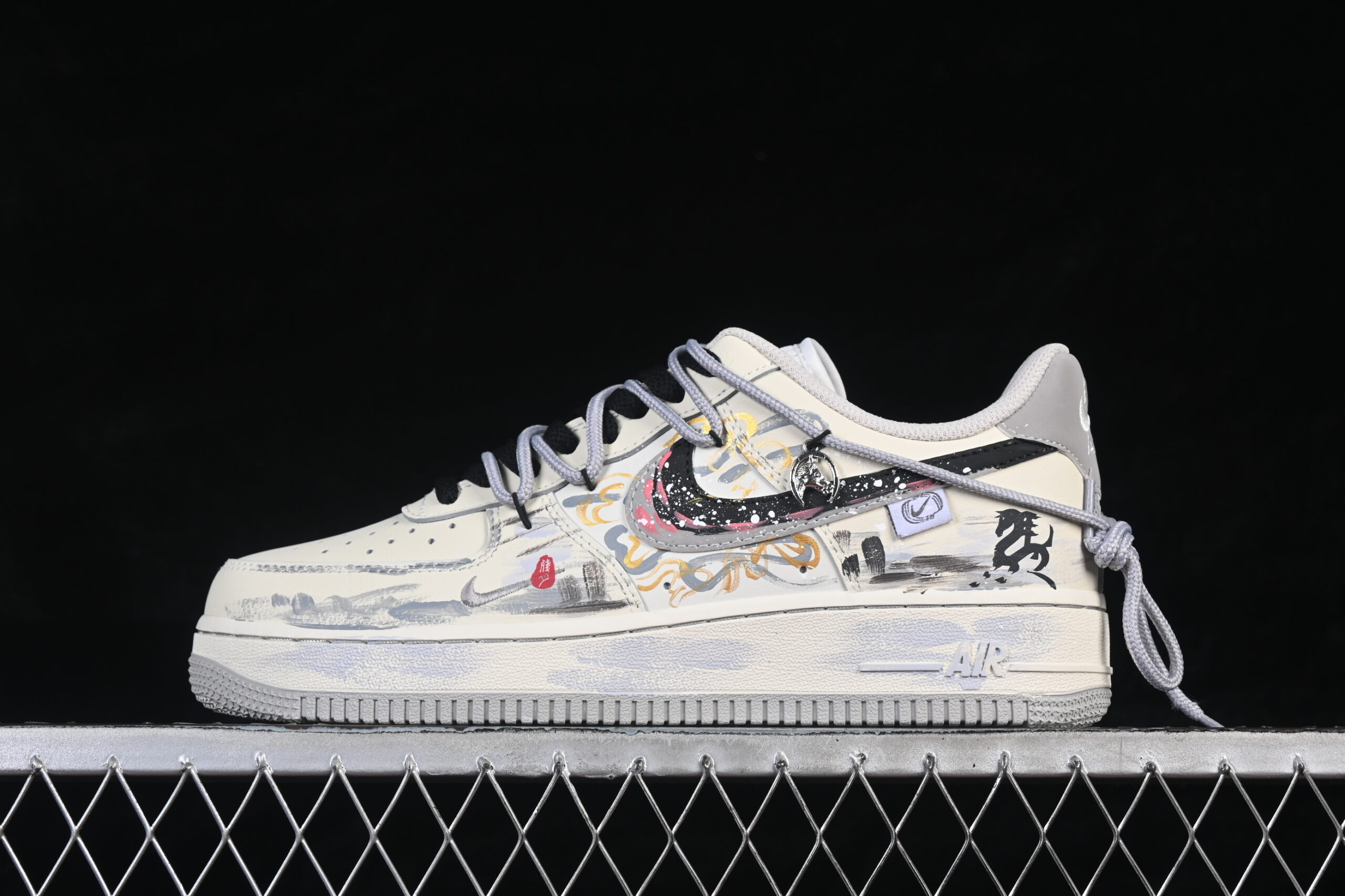 Nike Air Force 1'07 Low "Unbridled Steed" Air Force 1 Low Top Casual Skate Shoes Graffiti Hand Painted FB1839-313