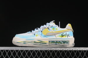 Nike Air Force 1'07 Low "Y B Stars" Yellow Blue Air Force 1 Low Top Casual Skate Shoes Graffiti Hand Painted DV6984-011