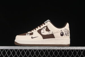 Nike Air Force 1'07 Low Bape Collaboration Cream Brown Air Force 1 Low Top Casual Skate Shoes Graffiti DF0188-061