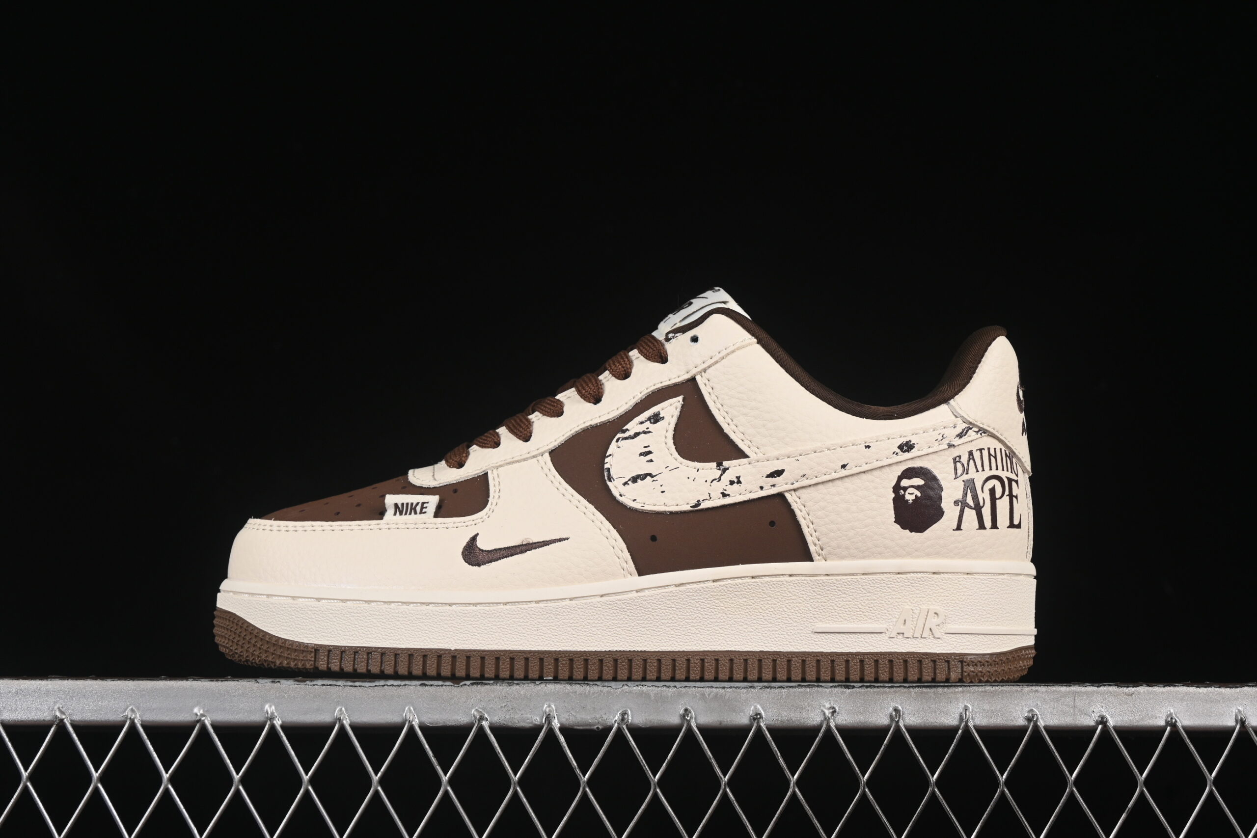 Nike Air Force 1'07 Low Bape Collaboration Cream Brown Air Force 1 Low Top Casual Skate Shoes Graffiti DF0188-061